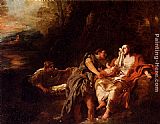 Jean Francois De Troy Canvas Paintings - Moses Cast Into The Nile
